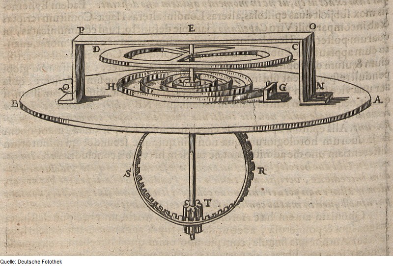 Drawing of a watch balance spring by Christiaan Huygens